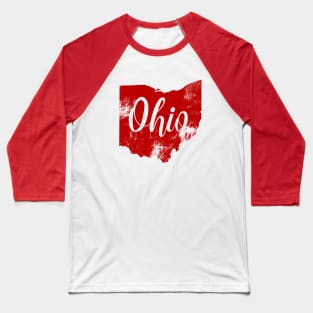 State of Ohio Distressed Vintage Baseball T-Shirt